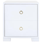 Coffre de rangement laqué blanc et or – 61 cm (L) x 46 cm (P) x 66 cm (H)