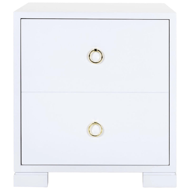 Coffre de rangement laqué blanc et or – 61 cm (L) x 46 cm (P) x 66 cm (H)
