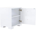 Coffre de rangement laqué blanc et or – 61 cm (L) x 46 cm (P) x 66 cm (H)