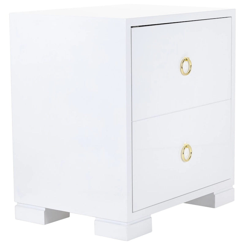 Coffre de rangement laqué blanc et or – 61 cm (L) x 46 cm (P) x 66 cm (H)