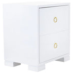 Coffre de rangement laqué blanc et or – 61 cm (L) x 46 cm (P) x 66 cm (H)
