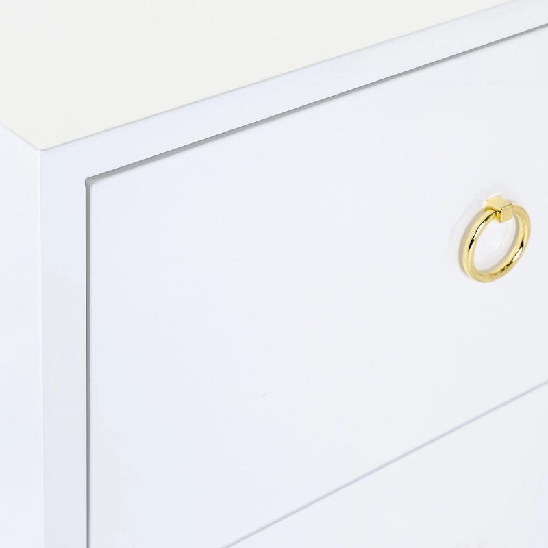 Coffre de rangement laqué blanc et or – 61 cm (L) x 46 cm (P) x 66 cm (H)