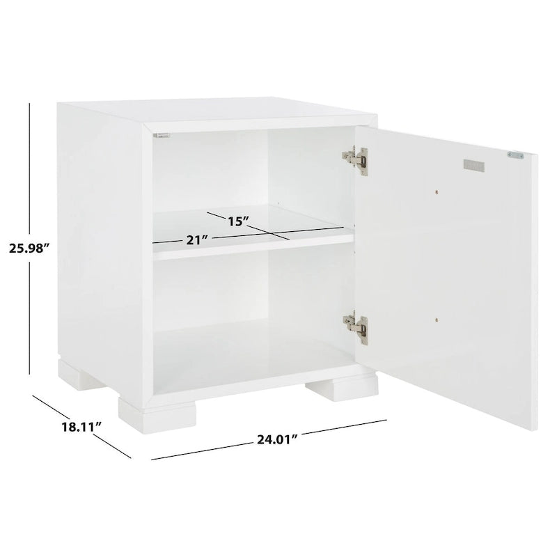 Coffre de rangement laqué blanc et or – 61 cm (L) x 46 cm (P) x 66 cm (H)