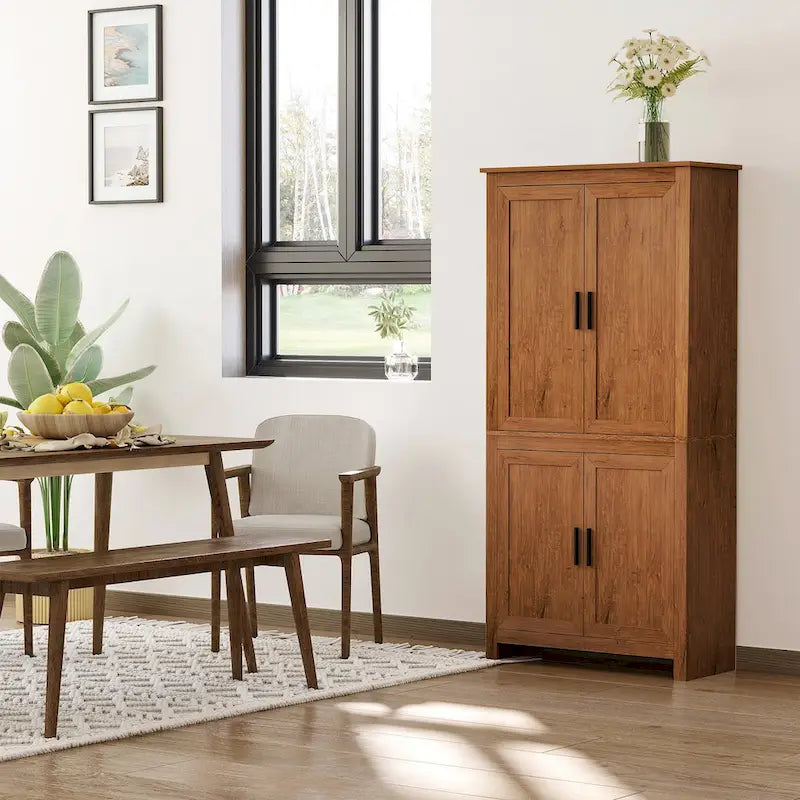 Armoire de rangement de cuisine à 4 portes de 162 cm avec 3 étagères réglables