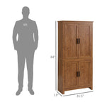 Armoire de rangement de cuisine à 4 portes de 162 cm avec 3 étagères réglables
