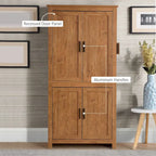 Armoire de rangement de cuisine à 4 portes de 162 cm avec 3 étagères réglables