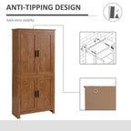 Armoire de rangement de cuisine à 4 portes de 162 cm avec 3 étagères réglables