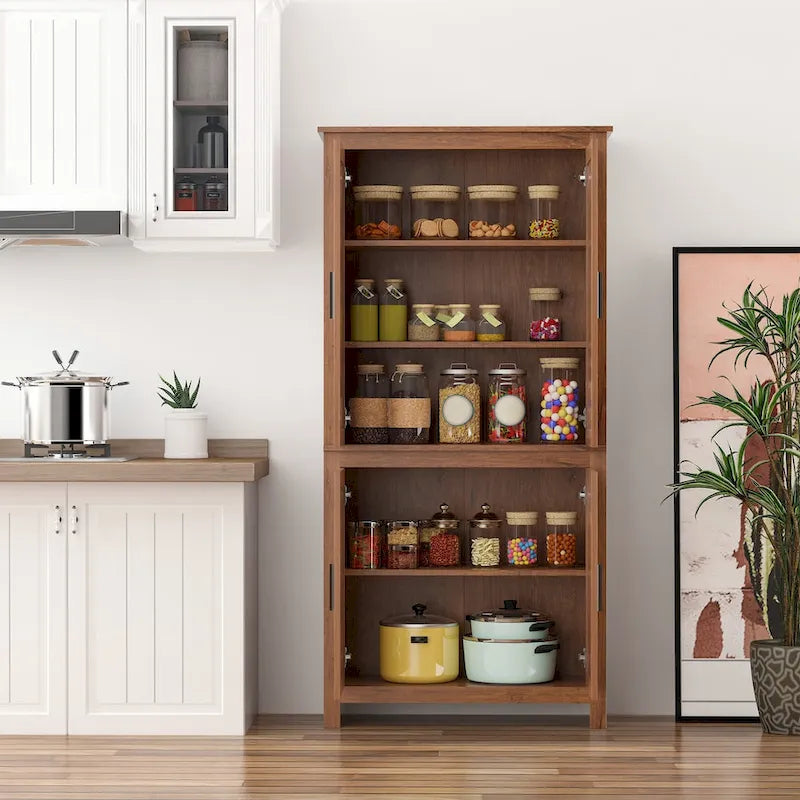 Armoire de rangement de cuisine à 4 portes de 162 cm avec 3 étagères réglables