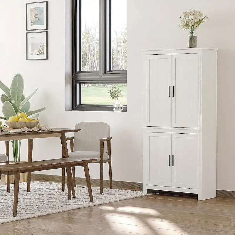 Armoire de rangement de cuisine à 4 portes de 162 cm avec 3 étagères réglables