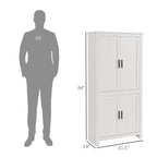 Armoire de rangement de cuisine à 4 portes de 162 cm avec 3 étagères réglables
