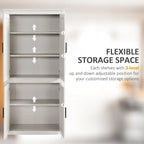 Armoire de rangement de cuisine à 4 portes de 162 cm avec 3 étagères réglables