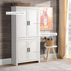 Armoire de rangement de cuisine à 4 portes de 162 cm avec 3 étagères réglables