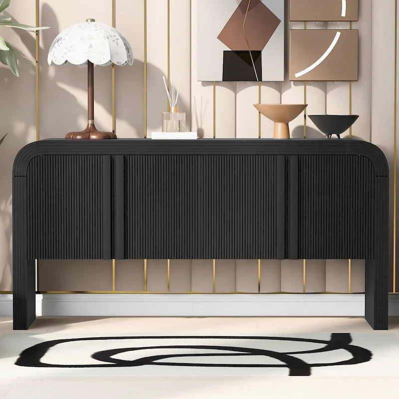 Meuble de rangement en bois à 4 portes pour salon/entrée/couloir