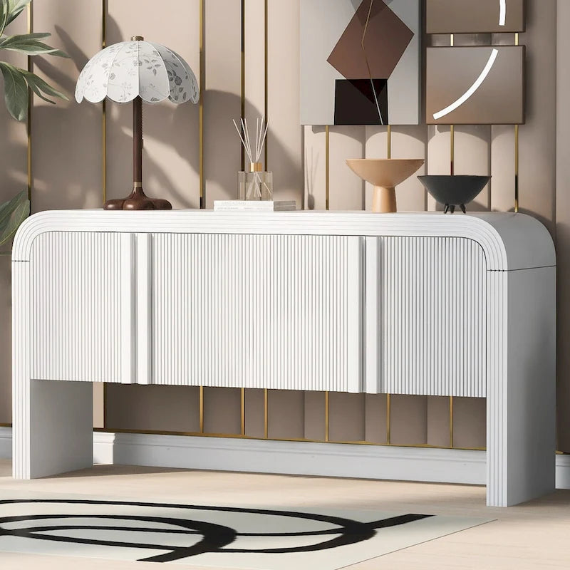 Meuble de rangement en bois à 4 portes pour salon/entrée/couloir