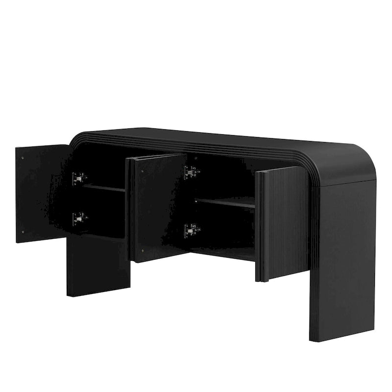 Meuble de rangement en bois à 4 portes pour salon/entrée/couloir