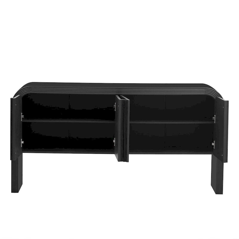 Meuble de rangement en bois à 4 portes pour salon/entrée/couloir