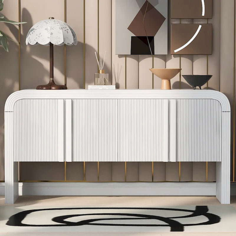 Meuble de rangement en bois à 4 portes pour salon/entrée/couloir