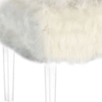 Banc de rangement en fausse fourrure de 42 pouces avec couvercle à charnière et base en acrylique