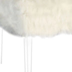 Banc de rangement en fausse fourrure de 42 pouces avec couvercle à charnière et base en acrylique
