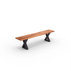 Banc en bois massif avec pieds en métal en X