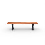 Banc en bois massif avec pieds en métal en X