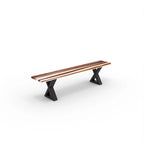 Banc en bois massif avec pieds en métal en X