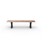 Banc en bois massif avec pieds en métal en X