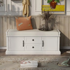 Banc de rangement avec 2 tiroirs, 2 placards et un coussin amovible