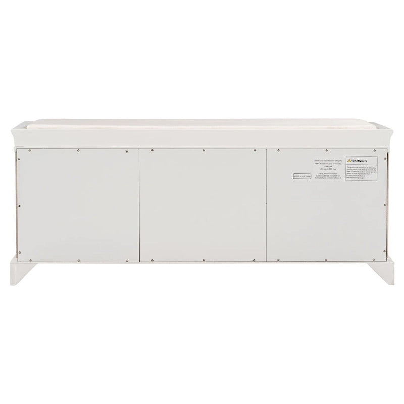 Banc de rangement avec 2 tiroirs, 2 placards et un coussin amovible