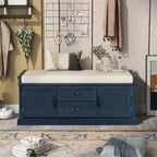 Banc de rangement avec 2 tiroirs, 2 placards et un coussin amovible