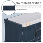 Banc de rangement avec 2 tiroirs, 2 placards et un coussin amovible