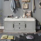 Banc de rangement avec 2 tiroirs, 2 placards et un coussin amovible