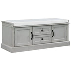 Banc de rangement avec 2 tiroirs, 2 placards et un coussin amovible