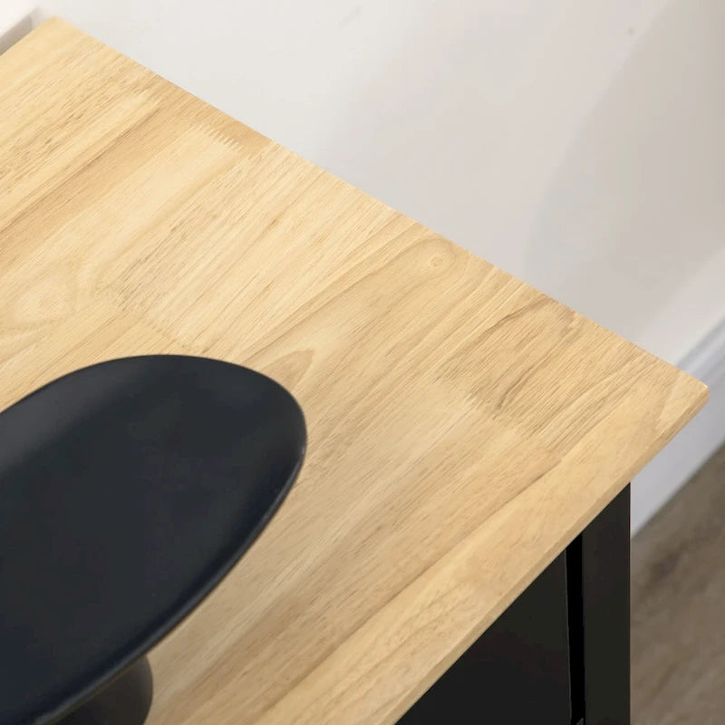 Buffet bahut avec tiroirs de rangement, plateau en bois et étagères réglables, noir
