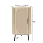 Meuble d'angle avec porte en rotin – Étagère de rangement autoportante pour salon, cuisine, chambre