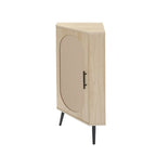Meuble d'angle avec porte en rotin – Étagère de rangement autoportante pour salon, cuisine, chambre