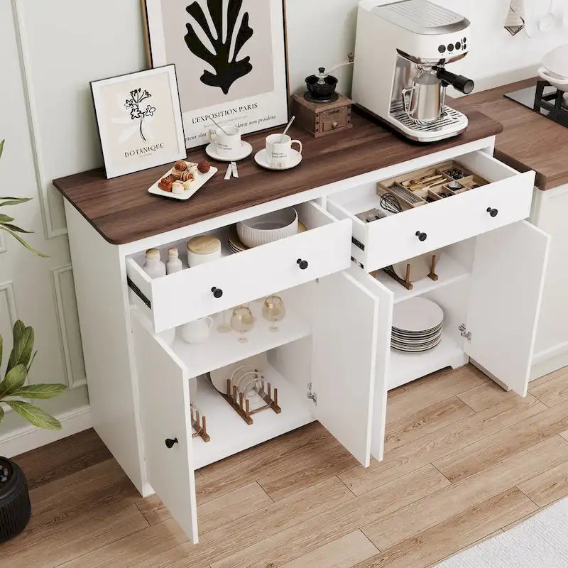 Buffet de rangement avec 2 tiroirs et 4 portes