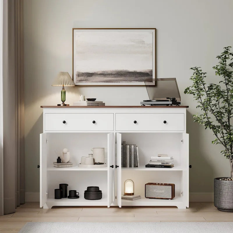 Buffet de rangement avec 2 tiroirs et 4 portes