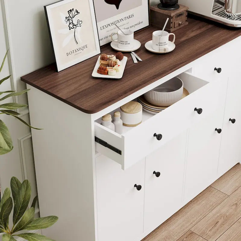 Buffet de rangement avec 2 tiroirs et 4 portes