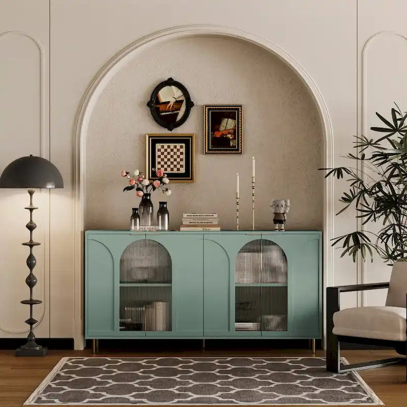 Vitrine 4 portes avec étagères réglables