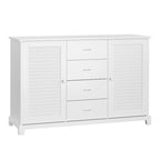 Buffet de 120 cm avec 4 tiroirs et 2 portes persiennes