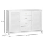 Buffet de 120 cm avec 4 tiroirs et 2 portes persiennes