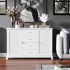 Buffet de 120 cm avec 4 tiroirs et 2 portes persiennes