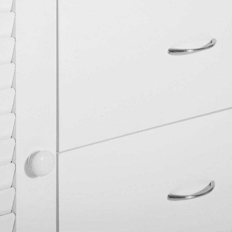 Buffet de 120 cm avec 4 tiroirs et 2 portes persiennes