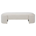 Banc Boucle rond avec pieds demi-lunette, blanc cassé