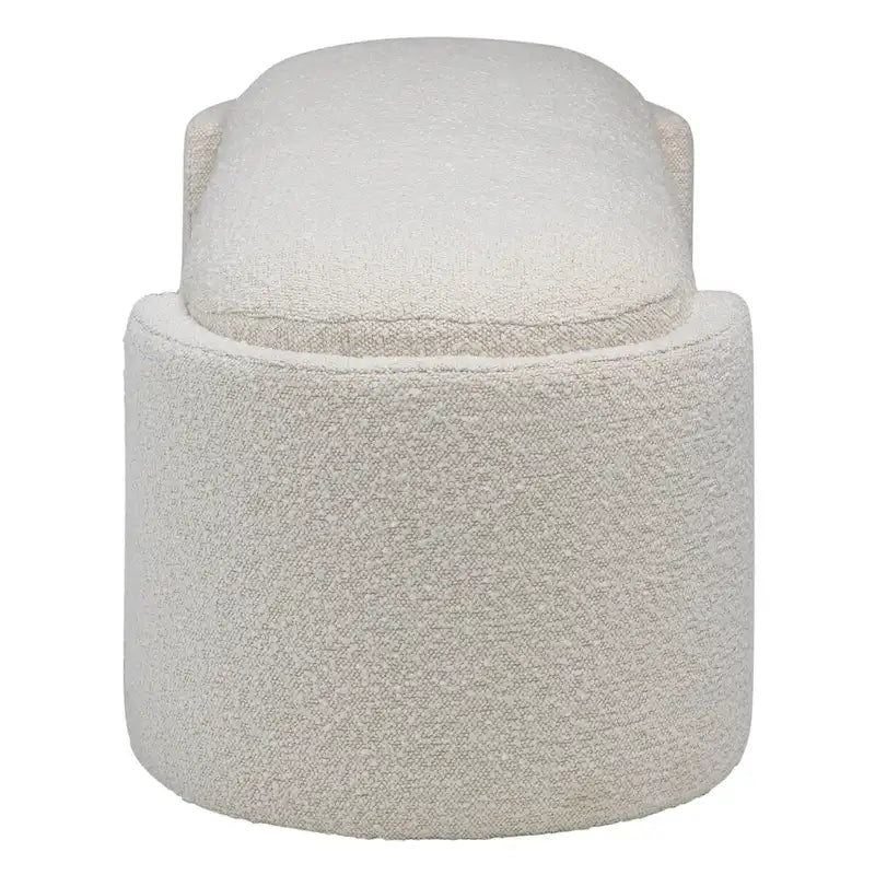 Banc Boucle rond avec pieds demi-lunette, blanc cassé