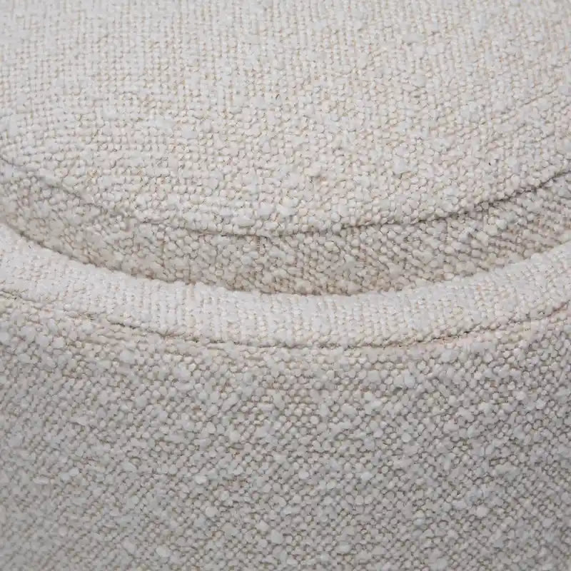 Banc Boucle rond avec pieds demi-lunette, blanc cassé