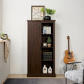 Meuble de rangement haut avec porte coulissante et étagères