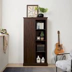 Meuble de rangement haut avec porte coulissante et étagères
