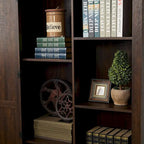 Meuble de rangement haut avec porte coulissante et étagères